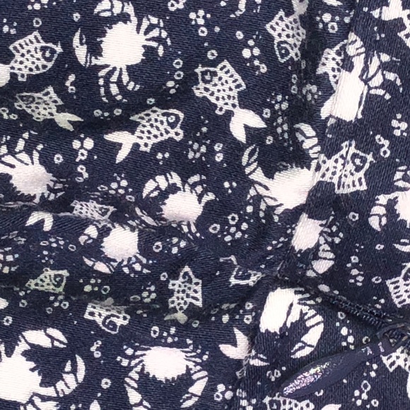 Women's DOCKERS Stretch Twill Navy Blue Lobster Print Short Skorts Size 14 - Picture 10 of 10
